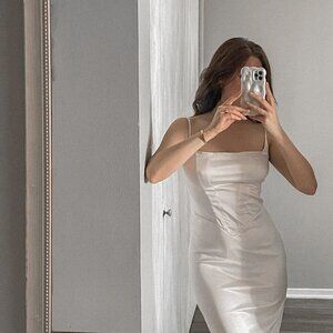 Ivory satin dress